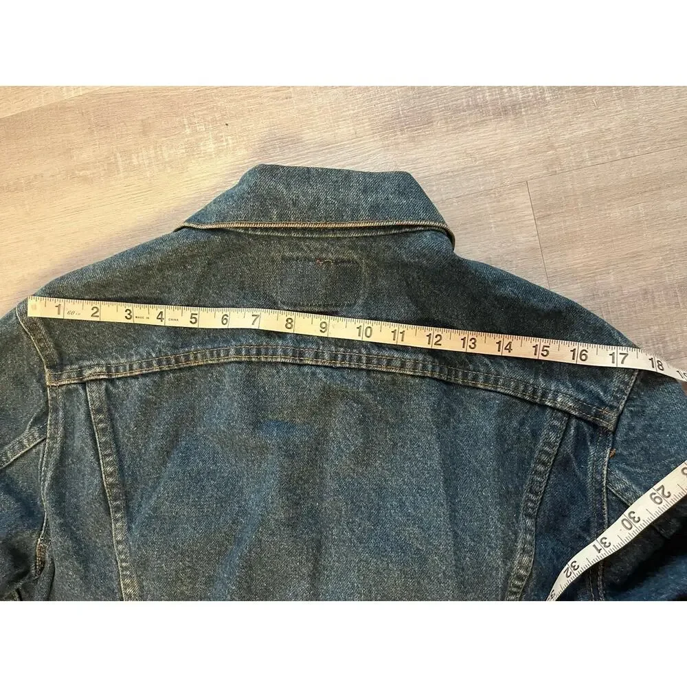 VTG 70s Levis Denim Trucker Jacket Blue Jean Pointed Collar 40 S/M